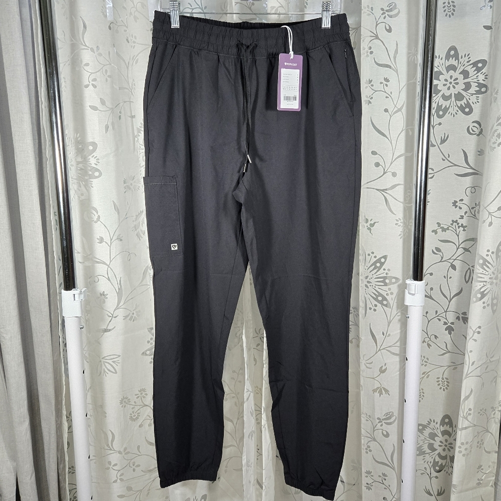 New With Tags! PopViolet Black Jogger Style Scrub Pants Women’s Medium (8-10)